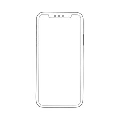 Mobile phone line art vector design. Mobile phone outline illustration design.