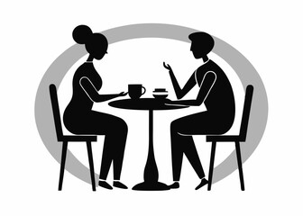 Silhouette of Adult Man or Woman PNG Clip Art on White Background
