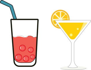 Summer Cocktail Vector Set – Refreshing Drink Illustrations