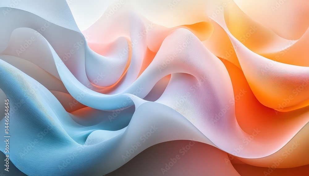Poster Swirling waves of pastel colors create a dreamlike abstract composition full of movement and soft gradients in the background