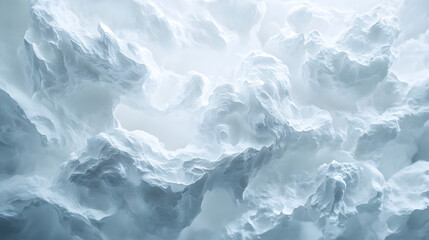 Obraz premium Dynamic cloudy textures above pure white background abstract art studio environment close-up view