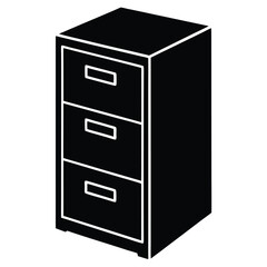 librarian element isolated vertical file cabinet on white background