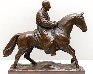 Bronze equestrian sculpture