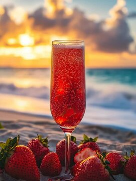 rossini cocktail in sunset video