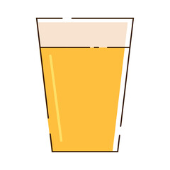 Flat classic beer pint. Vector