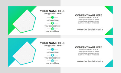 Corporate business email signature or personal facebook timeline cover design template