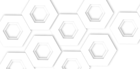 Abstract hexagon Geometric Technology 3D White and grey Light Structure Featuring a Polygonal Honeycomb Pattern with Luxury Design Elements for a Modern and High-Tech Vector Background