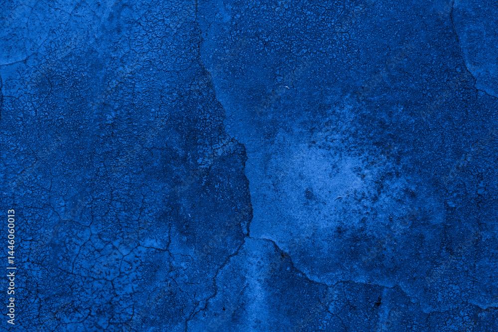 Aufkleber Old wall pattern texture cement blue dark abstract  blue color design are light with black gradient background.