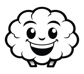 vector illustration of cartoon sheep