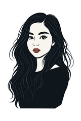 Beautiful women with long hair vector illustration