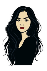 Beautiful women with long hair vector illustration