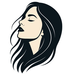 Beautiful women with long hair vector illustration