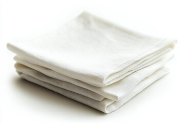 Elegant off white linen napkins neatly stacked soft texture subtle sheen bright background