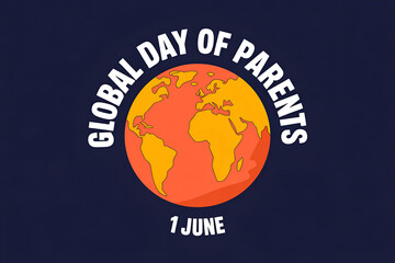Minimalist logo with orange yellow globe and GLOBAL DAY OF PARENTS