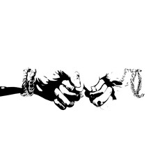 Fototapeta premium Black and White Hand Gesture Silhouettes | Minimalist Hand Signs Vector Clipart