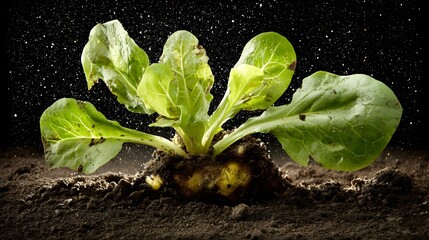 garden growing in digital soil under a starlit sky
