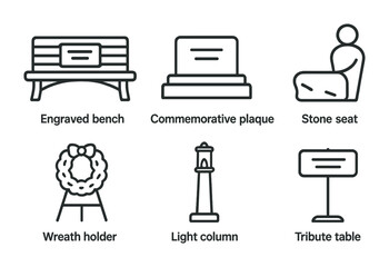 Memorial and tribute symbols for commemorative design projects