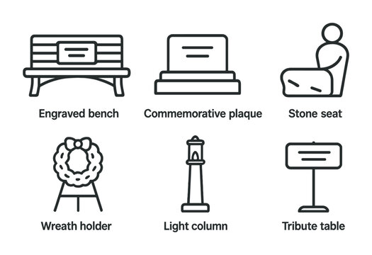 Memorial and tribute symbols for commemorative design projects