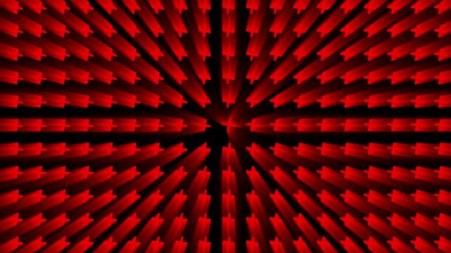 Radiating red tech grid animation, Futuristic geometric light burst loop