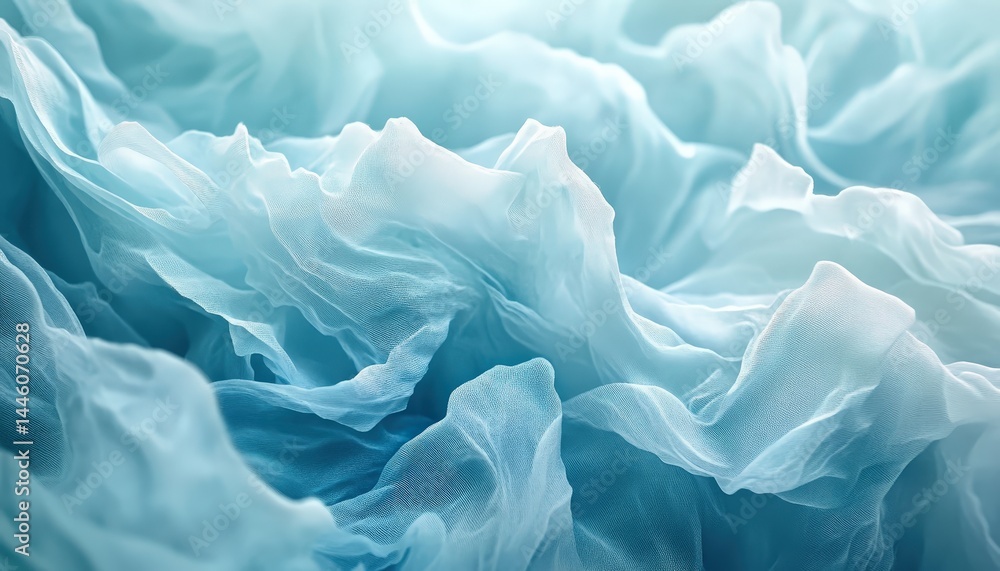 Fototapete Soft blue fabric waves create a serene and calming texture, perfect for backgrounds and artistic use in various design projects
