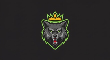 Wolf Head Wearing Golden Crown