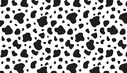 Seamless Cow Print Pattern – Black and White Animal Skin Texture

