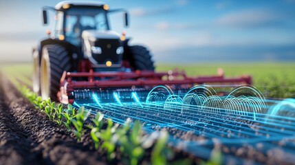 Farming innovation revolutionizes agriculture fields digital technology vibrant environment close-up view precision farming trends