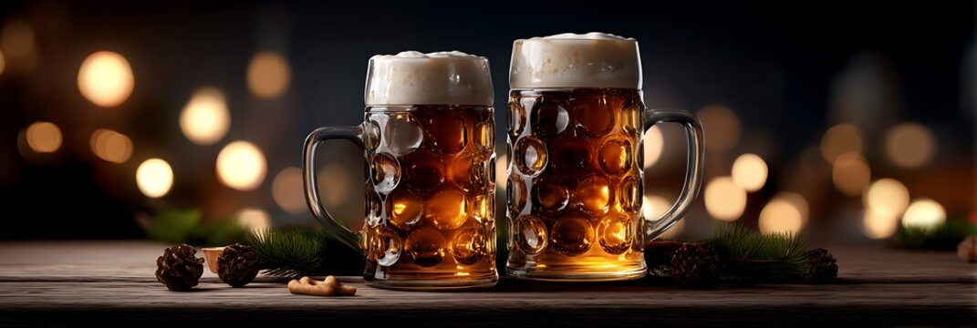 Oktoberfest beer mug aesthetic rustic beer photography studio craft beer shoot wooden bar background bokeh beer glass