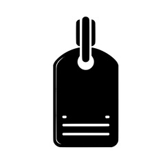 Obraz premium Black silhouette of a luggage tag on a transparent background 