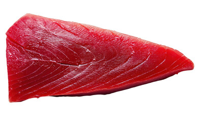 Fresh red tuna steak isolated on culinary image raw sea fish food diet on transparent background