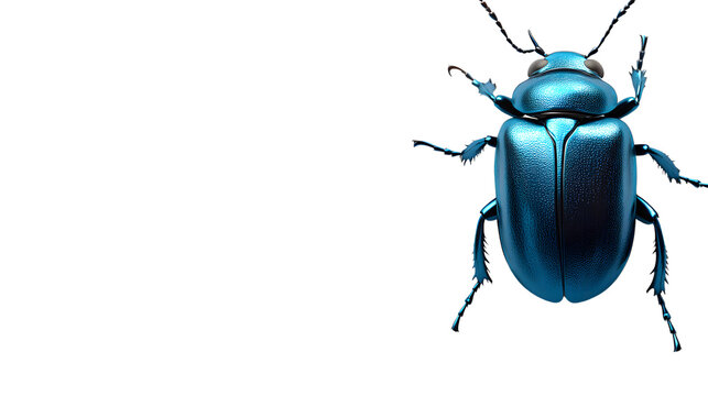 A striking blue beetle with metallic sheen perfect for nature and insect enthusiasts