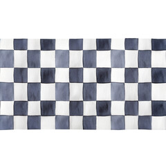 Watercolor checkered flag background on transparent background. © beyouenked