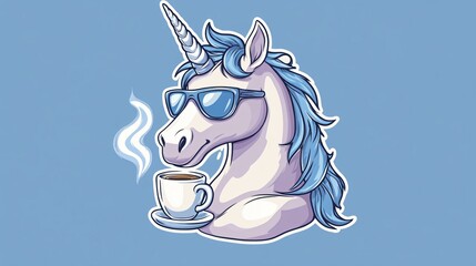 Whimsical Unicorn Sticker Design for T-shirt