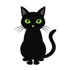 Black Cat Vector on Transparent Background