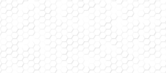 Seamless hexagon pattern on a clean white background, modern and minimalistic design. Geometric layout with evenly spaced hexagons, subtle shadows for depth, high-resolution vector style. 