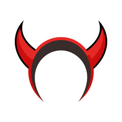 Devil Horns Headband on Transparent Background