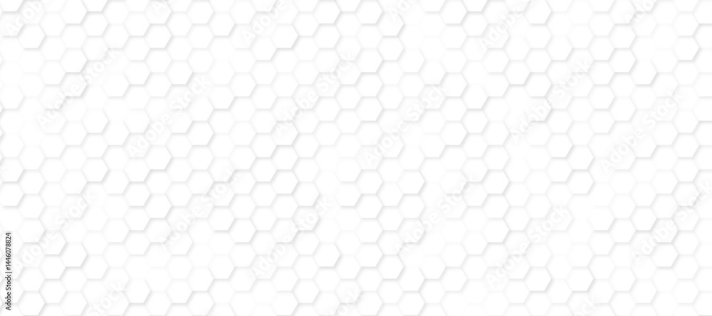 Poster seamless hexagon pattern on a clean white background, modern and minimalistic design. geometric layo