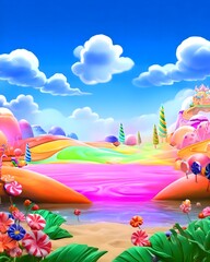 Whimsical Candy Land Dreamscape