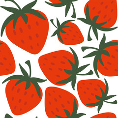 seamless vector pattern with strawberries