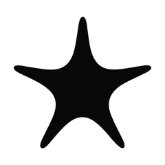 Isolated five pointed star with smooth edges in stark black and white