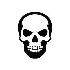 Fototapeta premium Human skull silhouette vector illustration gothic style horror theme design element