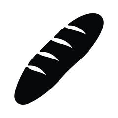 Monochrome stylized illustration of a freshly baked loaf of crusty bread