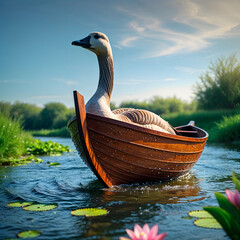 Elegant Swan Gliding Peacefully on a Tranquil Lake