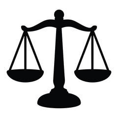 Silhouette of a balance scale representing law and justice conceptually perfect