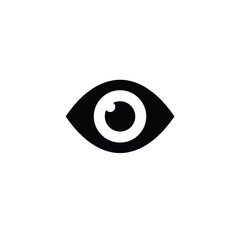 Isolated single eye symbol black and white minimalist design concept