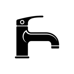 Modern Faucet Icon: A sleek, minimalist icon depicting a modern faucet, ideal for websites, apps, and design projects.  