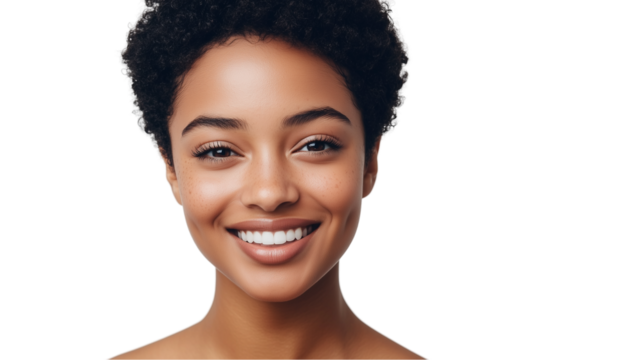 Confident, smiling young woman, business casual young woman smiling confidently, young woman with stylish hair, pointing at camera, young woman smiling with head tilted, on a transparent backgrounds