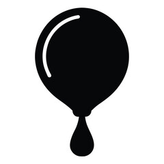 Silhouette of a shiny balloon with a dangling drop from the base