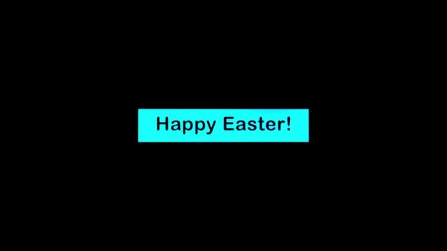 Happy easter colorful poster, background with black background. happy easter text symbol animation.
