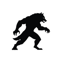 Werewolf silhouette illustration creature monster beast halloween graphic isolated